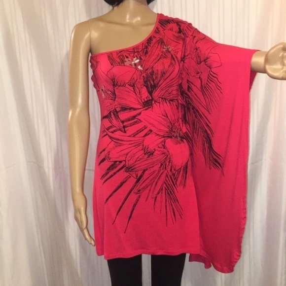 NWOT Express One Shoulder Floral Dress Small - Picture 1 of 12